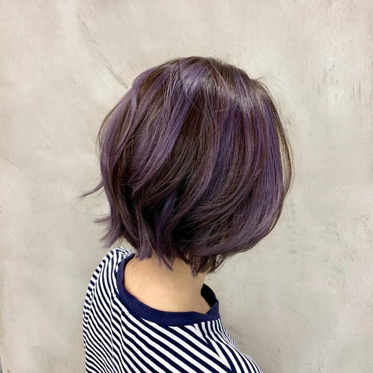 亮紫層次染短髮