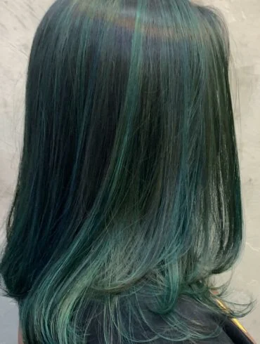 及肩層次啡綠highlight