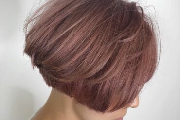 啞緻粉啡短bob頭