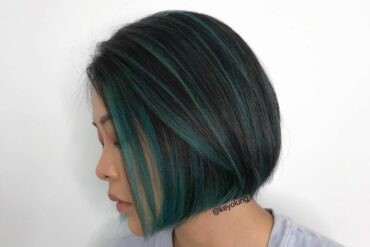 墨綠highlight短bob頭