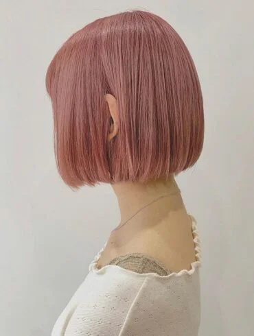 珊瑚粉短bob頭