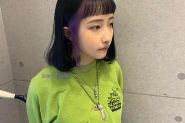 耳圈染短瀏海內捲髮