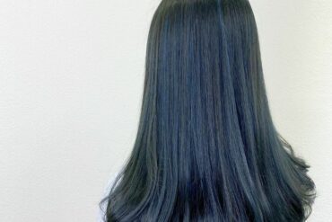 藍綠色C形捲梨花頭