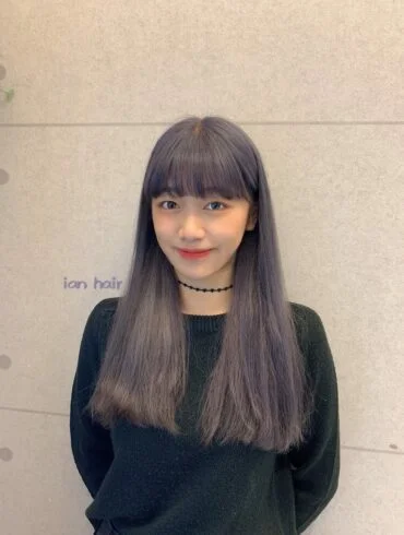紫灰齊瀏海